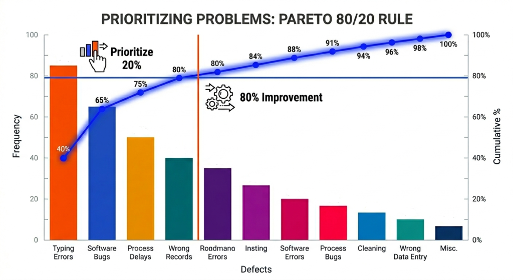 diagrama de pareto 80/20