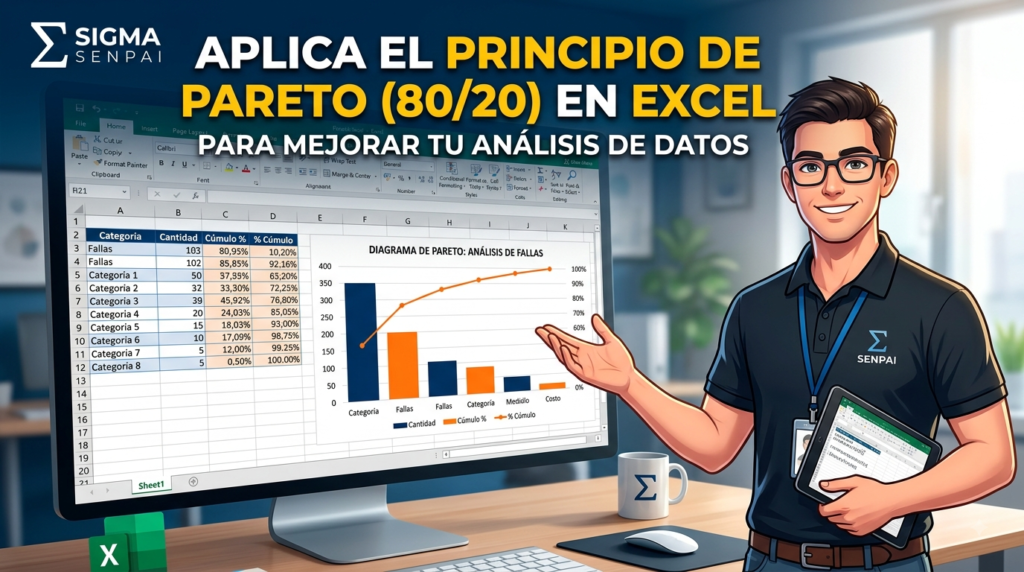 Diagrama de pareto 80 20 en Excel